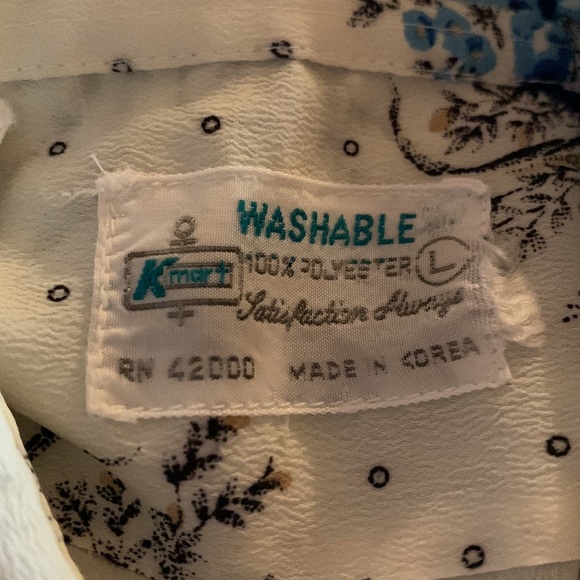 True Vintage 70s Macro Floral Print Wide Collar Short Sleeve Button Down Shirt - Picture 16 of 16